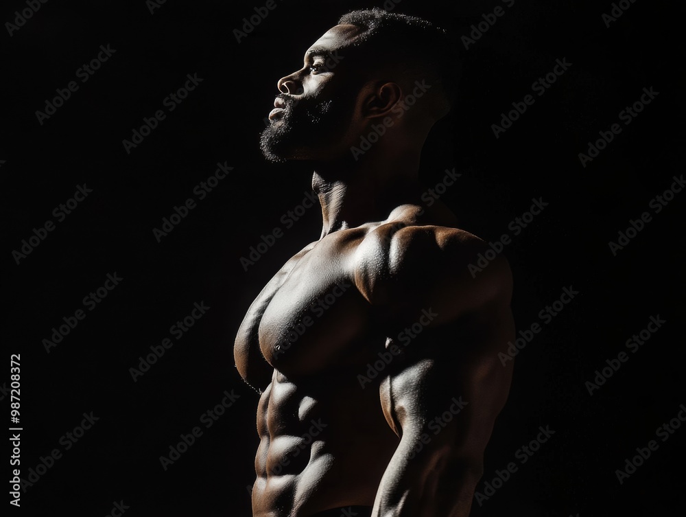 Athletic body of an African American male athlete. Health and beauty, sports and active lifestyle. Athletic body of an African American male athlete. Health and beauty, sports and active lifestyle.