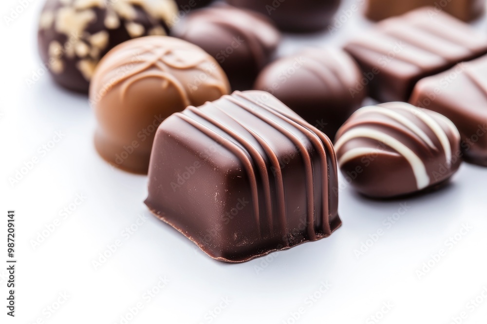 chocolate candy close up on a white , ai chocolate candy close up on a white , ai