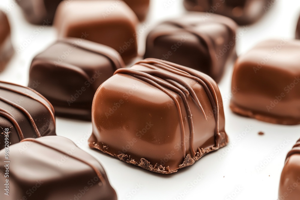 chocolate candy close up on a white , ai chocolate candy close up on a white , ai