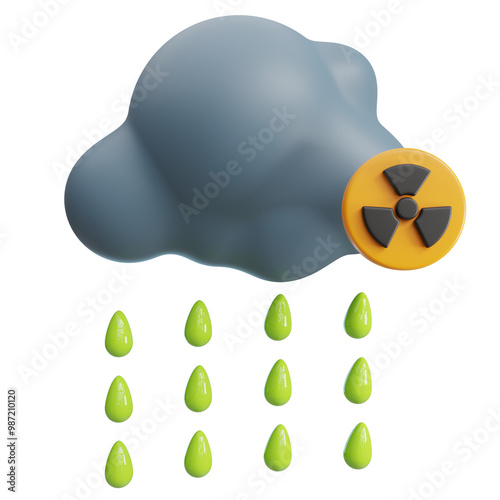 Fotografía acid rain illustration 3d render isometric global warming theme