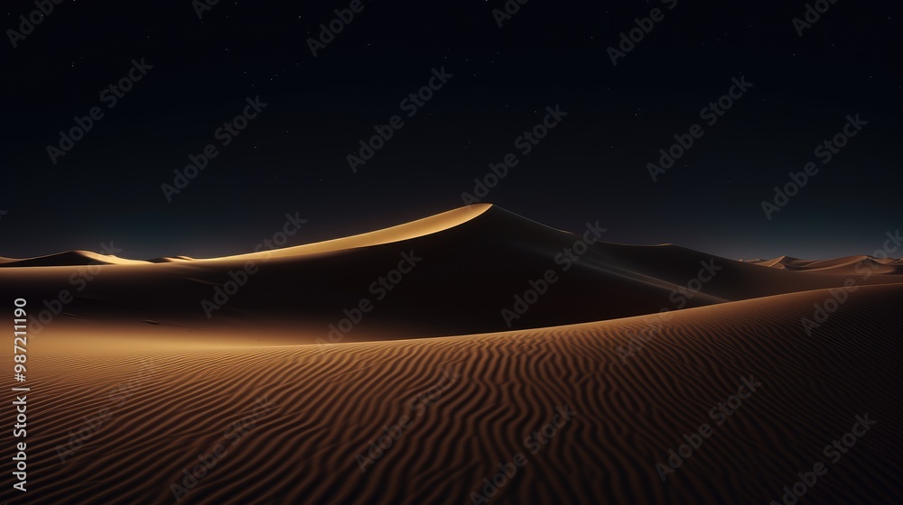 custom made wallpaper toronto digitalSand dunes overlooking the sunset, sunrise. Desert at night under a starry sky. In the night sky galaxies and nebulae. Mystical, surreal background.