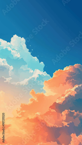 Canvas Print Vibrant sunset sky clouds