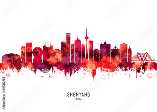 Shenyang China Skyline Red