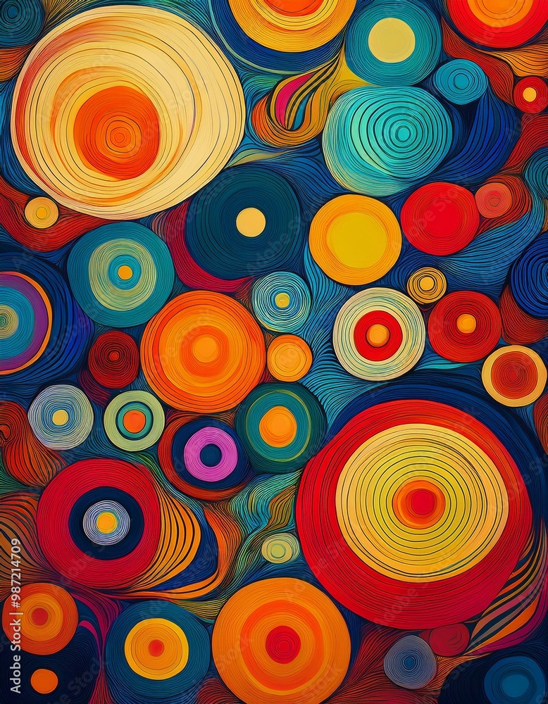 Fototapeta premium Abstract pattern of colorful circles