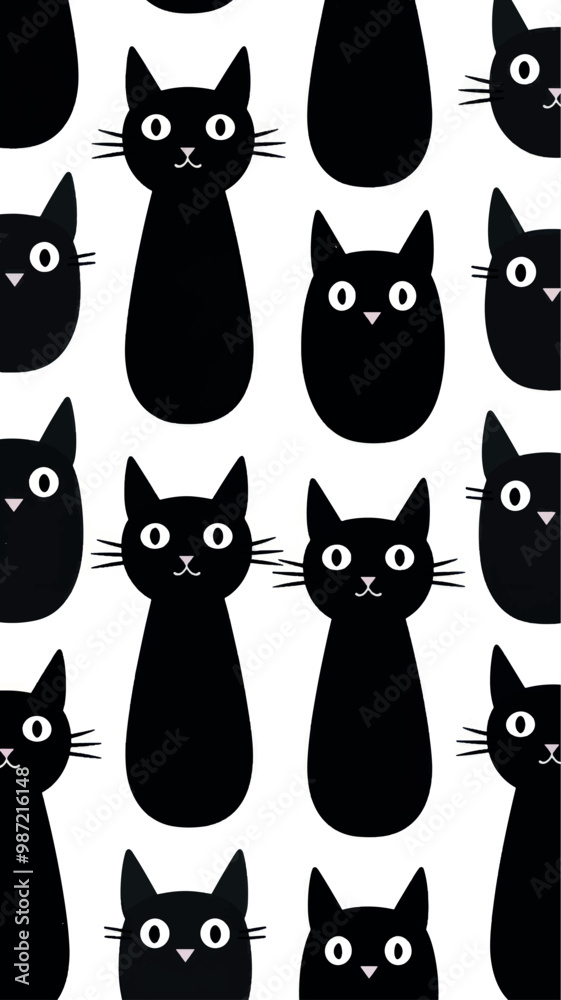 Cute black cat pattern Cute black cat pattern