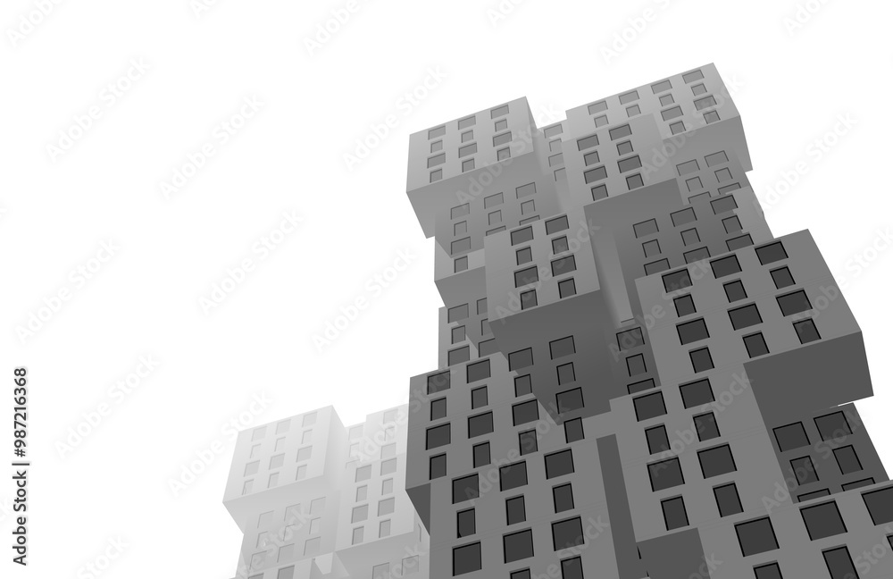 Modern building design 3d rendering Modern building design 3d rendering