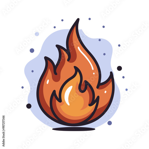 Vibrant Orange Flame Icon for Energy and Passion Concept