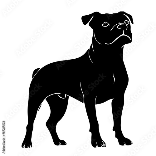 silhouette of a staffordshire bull