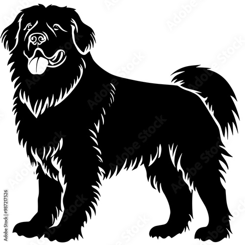 silhouette of a tibetan mastiff