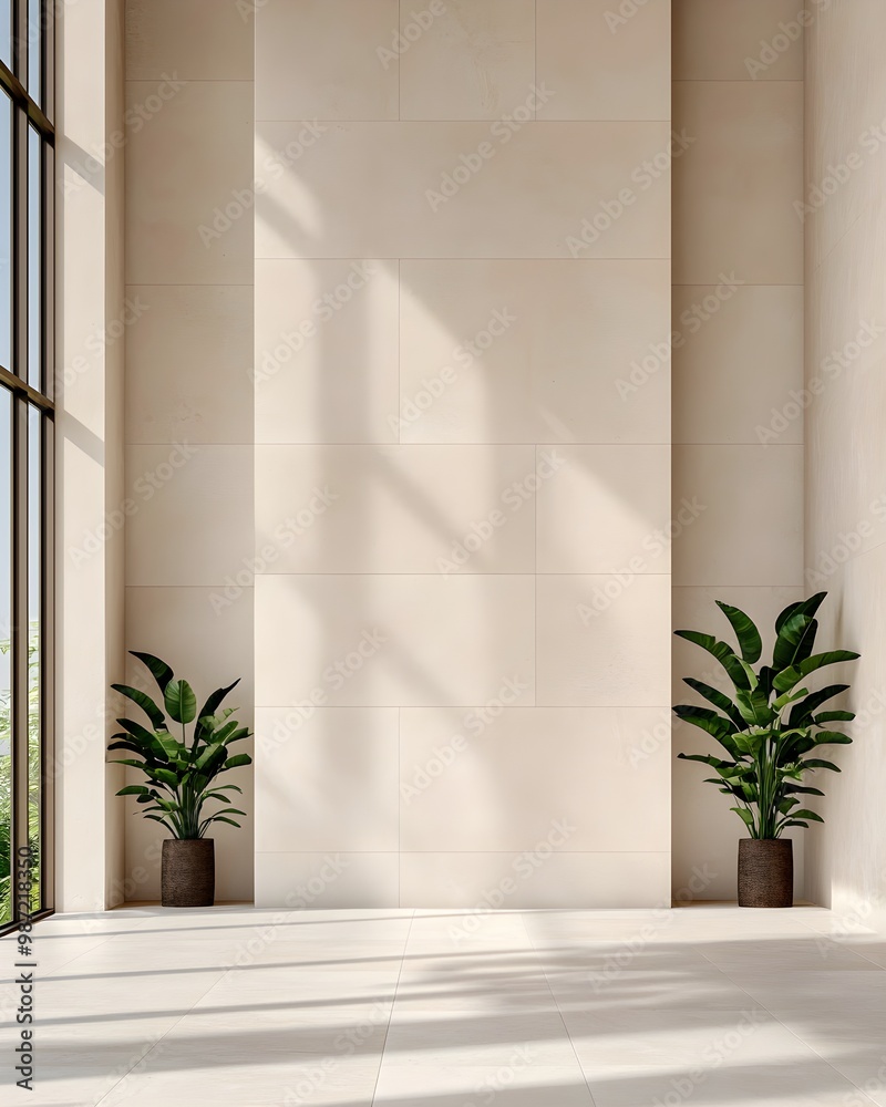 Minimalist interior with plants and natural light Minimalist interior with plants and natural light