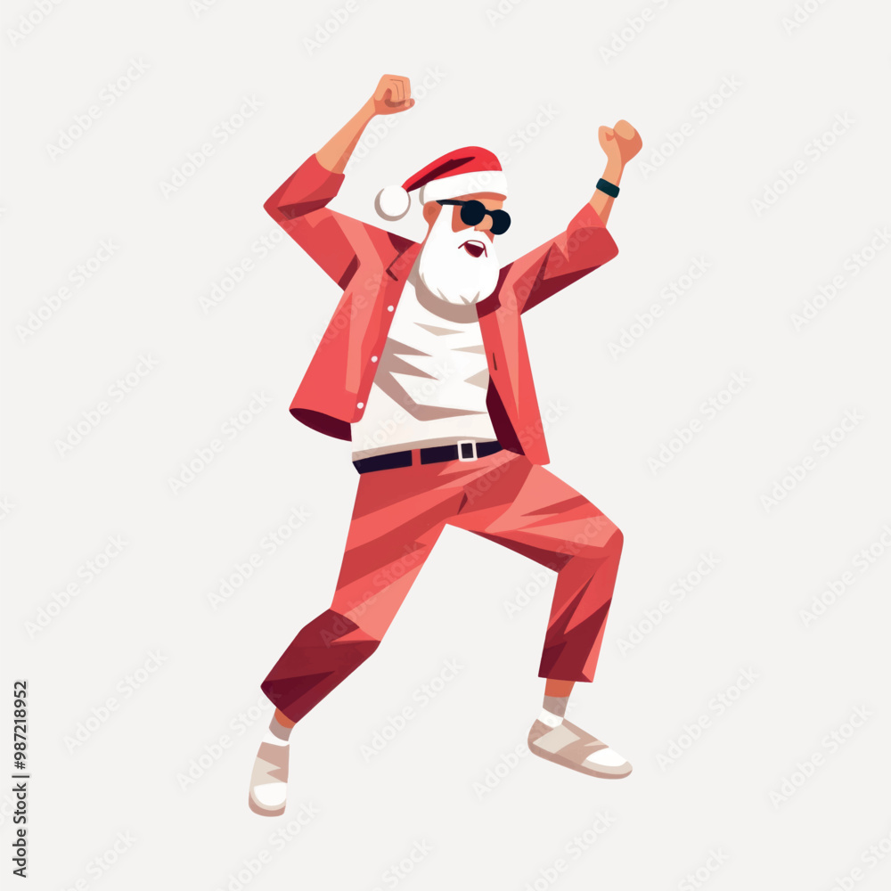 Cool dancing Santa Claus illustration