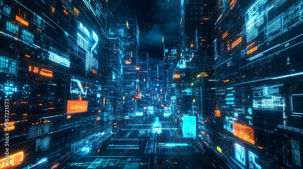 Futuristic Cyber Cityscape Futuristic Cyber Cityscape