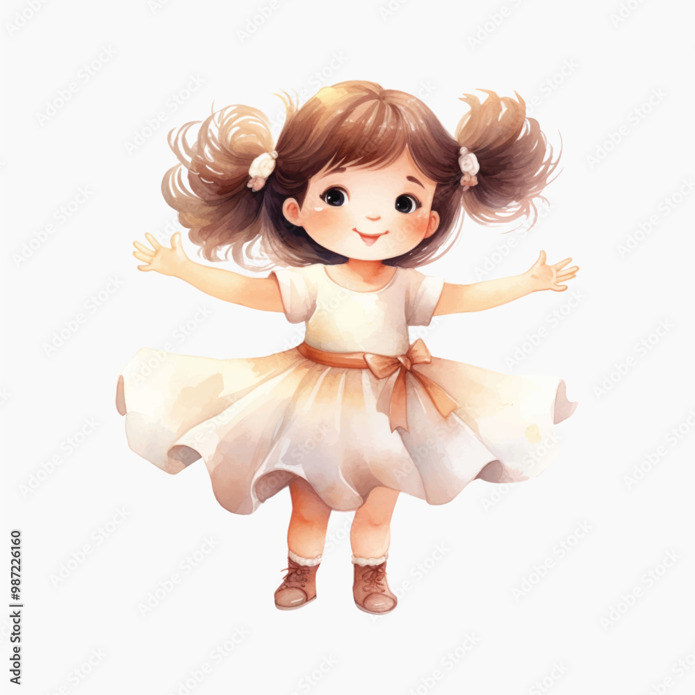 Adorable girl with pigtails Adorable girl with pigtails