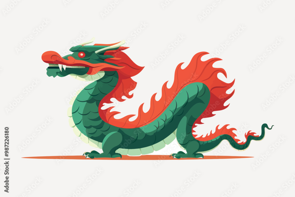 Mythical Chinese dragon illustration Mythical Chinese dragon illustration