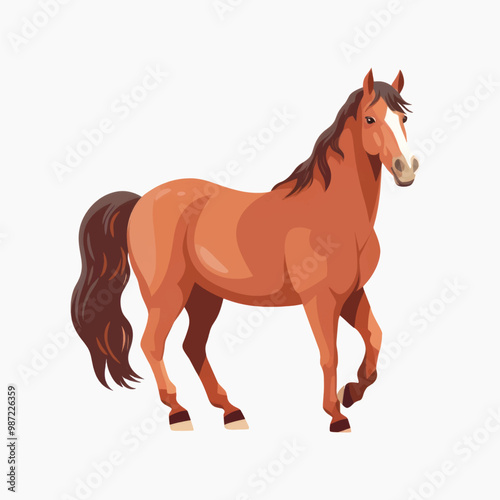 Elegant brown horse illustration