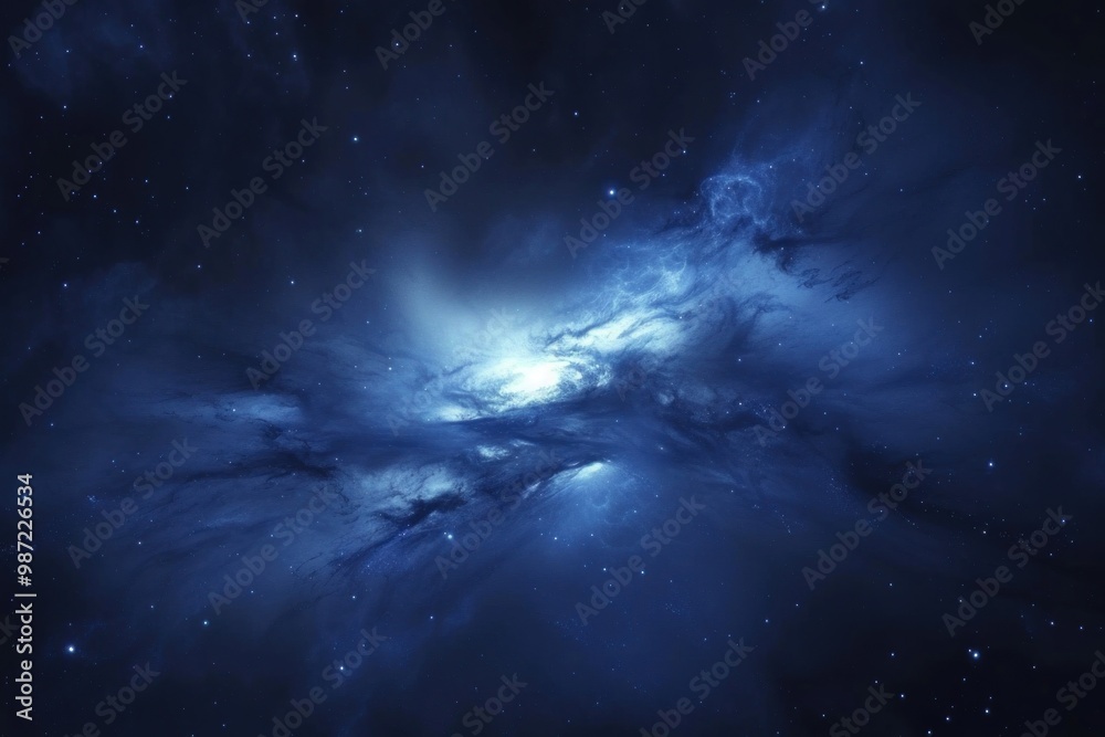 Fototapeta premium Majestic Spiral Galaxy Illuminated Against the Cosmic Darkness of Space