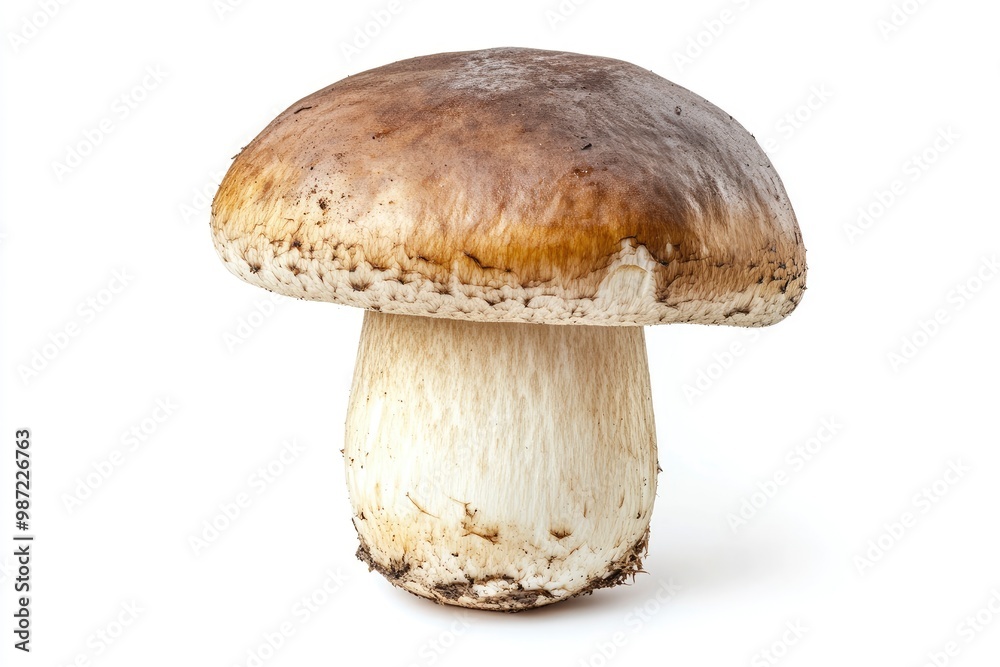 Big Boletus Edulis Mushroom isolated on white background close up , ai Big Boletus Edulis Mushroom isolated on white background close up , ai