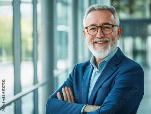 portrait of successful senior businessman consultant looking at camera 