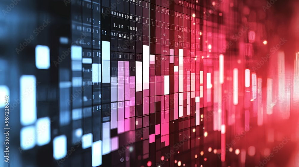 Abstract digital data visualization with vibrant colors and patterns. Abstract digital data visualization with vibrant colors and patterns.