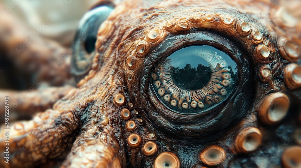 Close Up of an Octopus Eye - Macro Photography Close Up of an Octopus Eye - Macro Photography