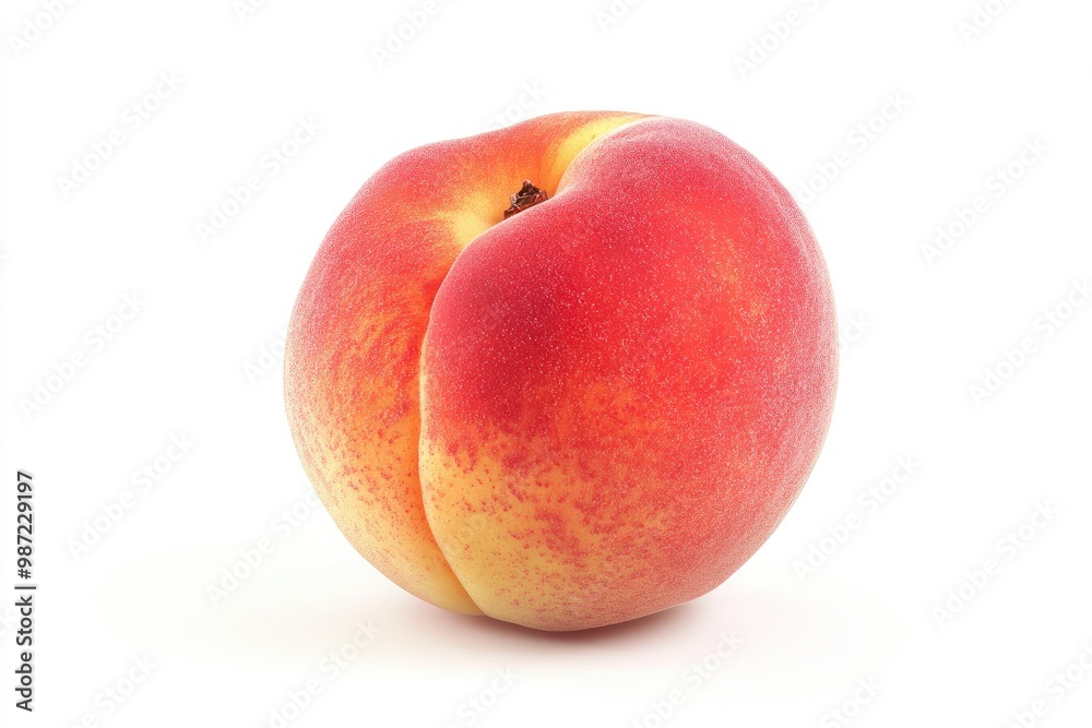 Ripe peach fruit isolated on white background, ai Ripe peach fruit isolated on white background, ai