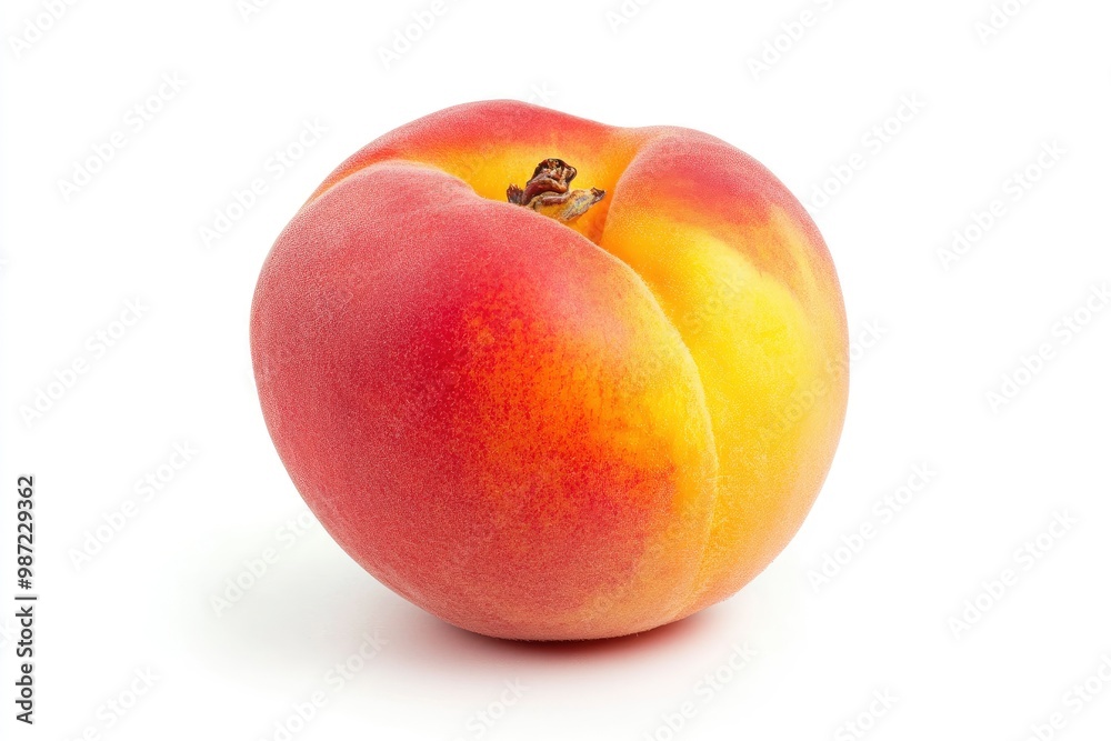 Ripe peach fruit isolated on white background, ai Ripe peach fruit isolated on white background, ai