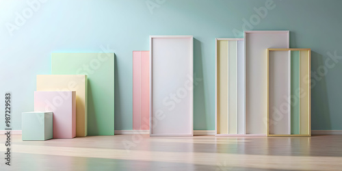 Minimalistic abstract art with clean lines and soft pastel colors, minimalism, abstract, art, clean lines, pastel colors