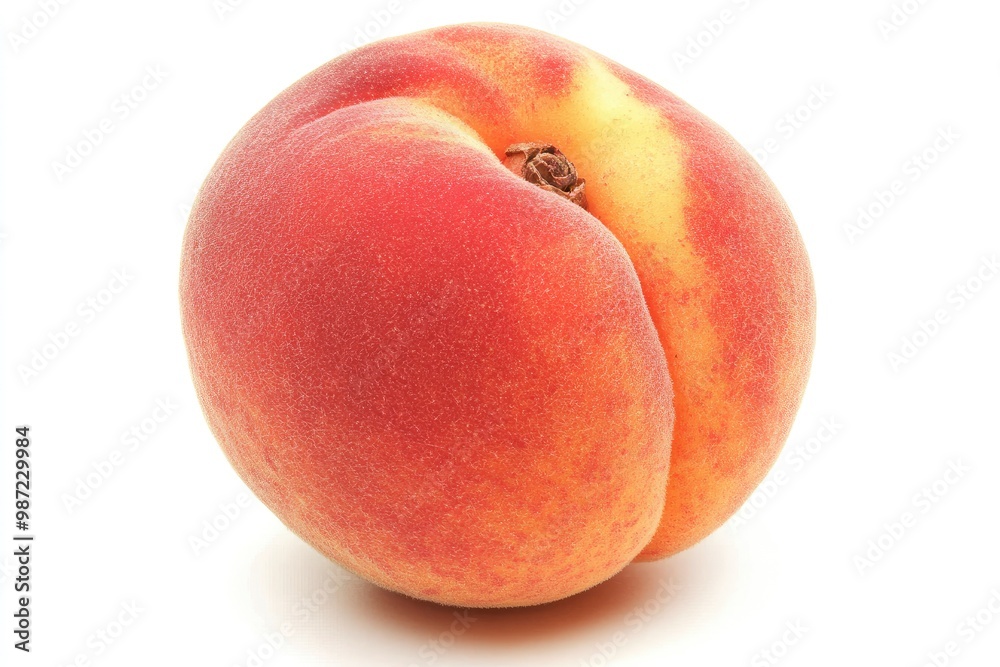 Ripe peach fruit isolated on white background, ai Ripe peach fruit isolated on white background, ai