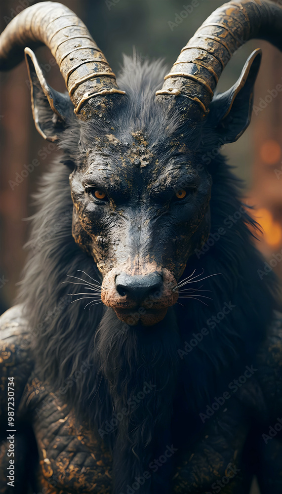Portrait of God Anubis, Egyptian mythology, religious background