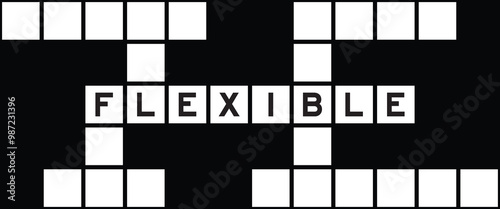 Alphabet letter in word flexible on crossword puzzle background