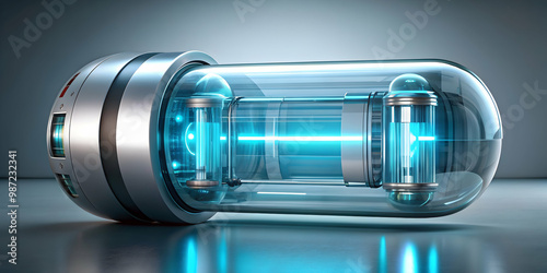 Futuristic capsule container with advanced precision medicine technology , future, capsule, medical, precision