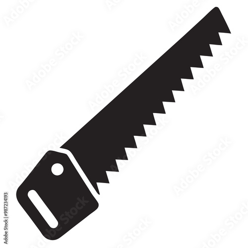 Crosscut saw silhouette vector illustration on a white background