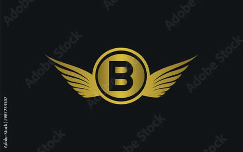 abstract logo, wordmark logo, unique logo, luxury logo,  wing logo 