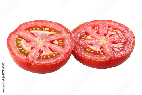 Wallpaper Mural Freshly cut tomato slices showcasing vibrant color and perfect texture, ideal for culinary and nutrition-related projects. Torontodigital.ca