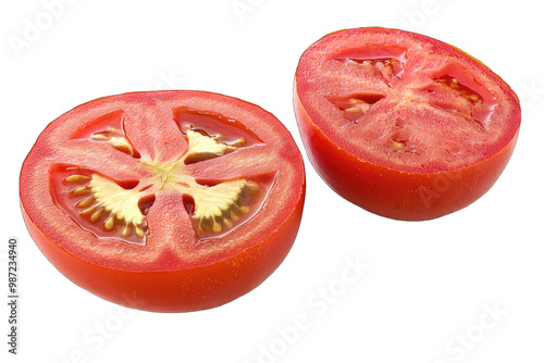 Wallpaper Mural Freshly cut tomato slices showcasing vibrant color and juicy texture, perfect for salads or garnishes. Torontodigital.ca