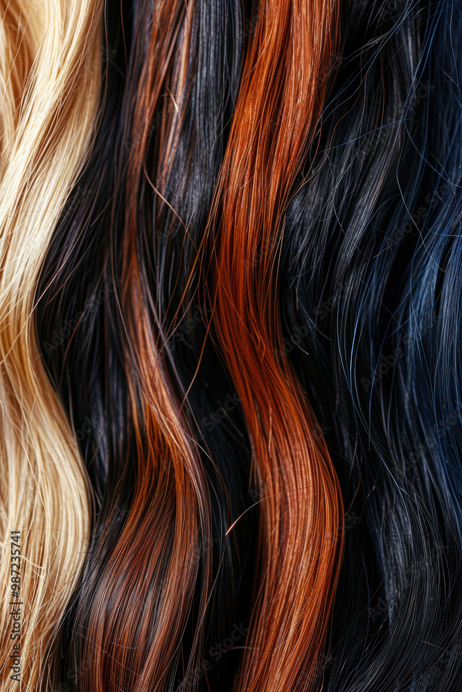 Wavy display of varied hair colors Wavy display of varied hair colors