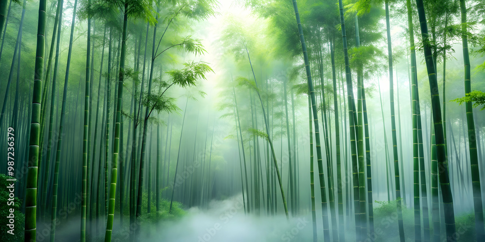 A serene bamboo forest shrouded in thick fog , nature, tranquil, mist, peaceful, green, wilderness, foggy, bamboo, trees, environment A serene bamboo forest shrouded in thick fog , nature, tranquil, mist, peaceful, green, wilderness, foggy, bamboo, trees, environment