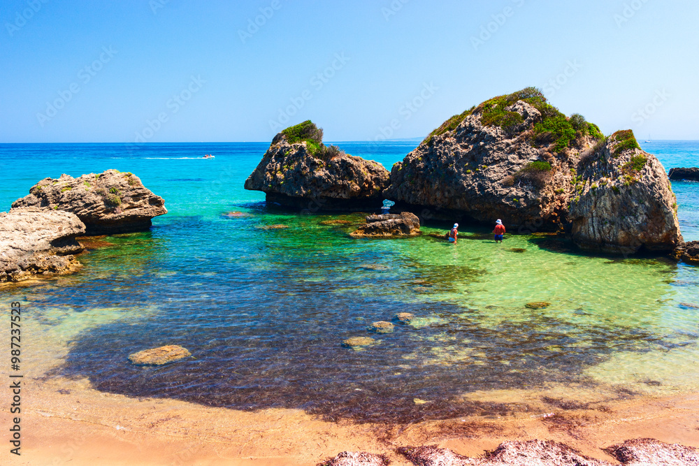 Beautiful sunny view of one of the Zakynthos beaches