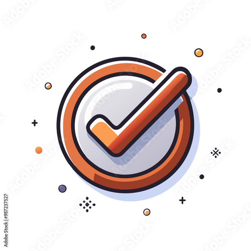 Bold orange checkmark icon symbolizing approval and task completion