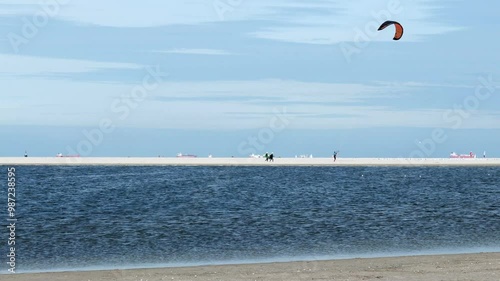 kite surfing on the beach