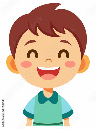 simple cute happy smiling child vector
