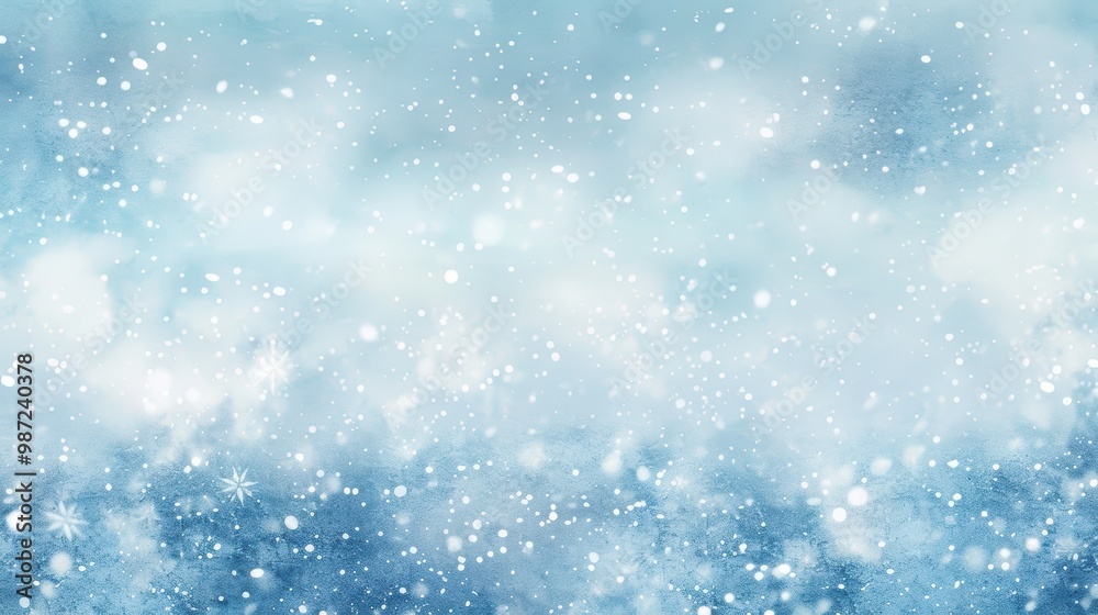 Abstract Winter Horizon with Soft Blue Gradients and Delicate Snowflakes for Seasonal Designs Abstract Winter Horizon with Soft Blue Gradients and Delicate Snowflakes for Seasonal Designs