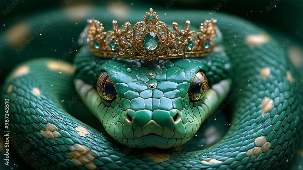 The green snake of the crown of the Chinese Emperor. The green snake of the crown of the Chinese Emperor.