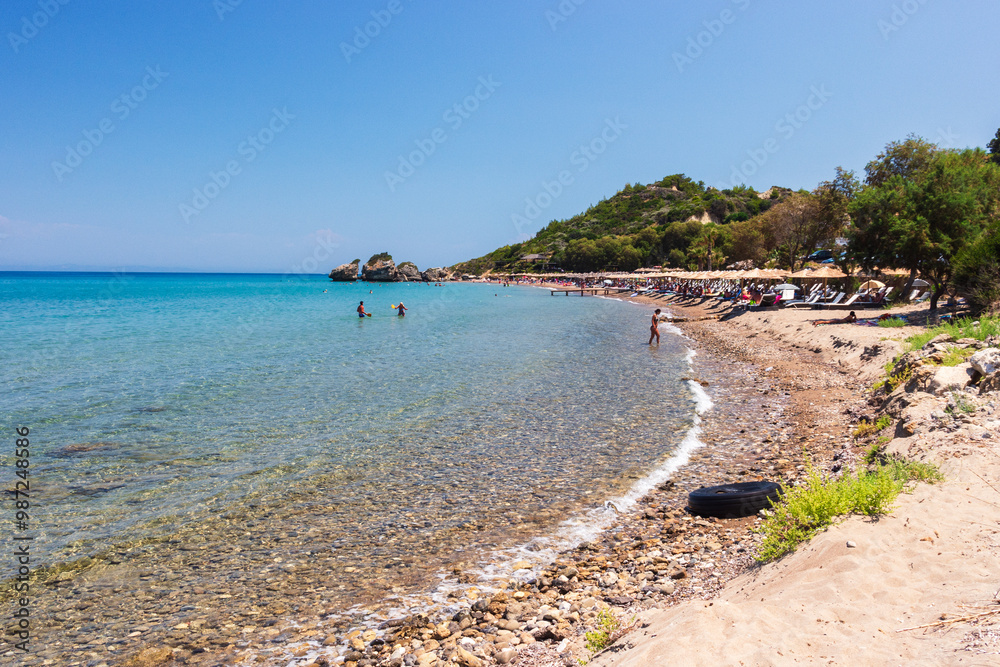 Beautiful sunny view of one of the Zakynthos beaches