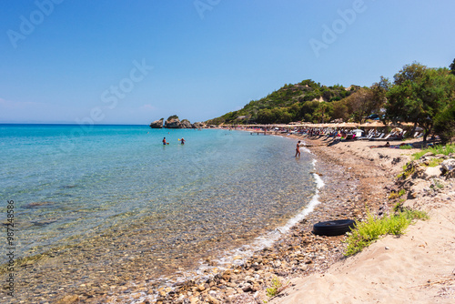 Obraz na płótnie Beautiful sunny view of one of the Zakynthos beaches w salonie