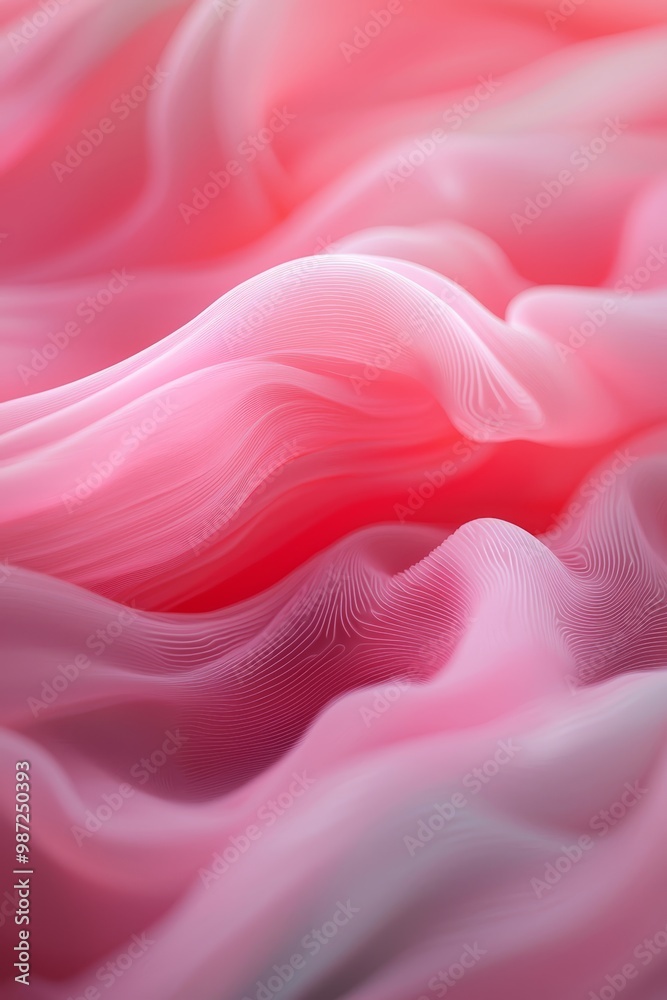 A close-up view of a pink and white background with wavy lines at the bottom, flowing in four distinct directions A close-up view of a pink and white background with wavy lines at the bottom, flowing in four distinct directions