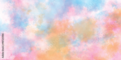 amazing colorful abstract texture of soft watercolor, watercolor paper texture background, Colorful watercolor art splashed background, grunge Texture of a lightly sized watercolor paper.
