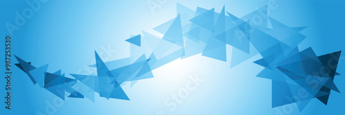 Abstract Geometric Blue Triangle Pattern on Gradient Background