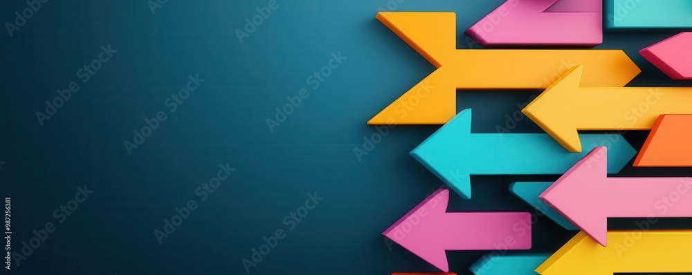 Bold, high contrast flowchart, with bright arrows and geometric shapes on a dark background, illustrating data movement Bold, high contrast flowchart, with bright arrows and geometric shapes on a dark background, illustrating data movement
