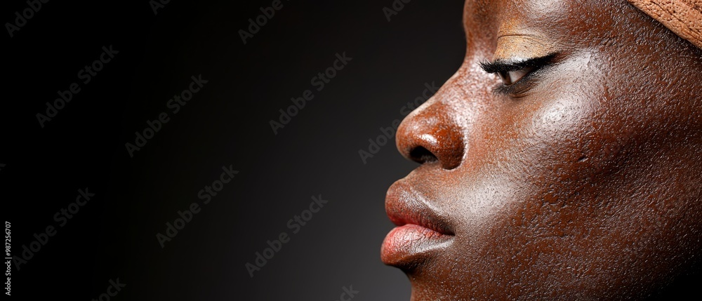  A woman's face, eyes shut, towel atop her head